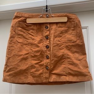 Orange/tan corduroy skirt
